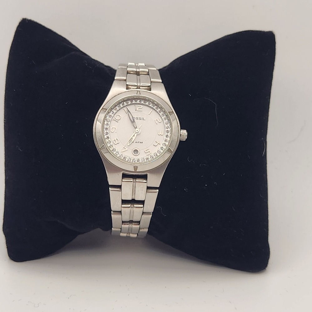 Women's FOSSIL Gemmed Watch AM3982 w New Battery - Works Great!